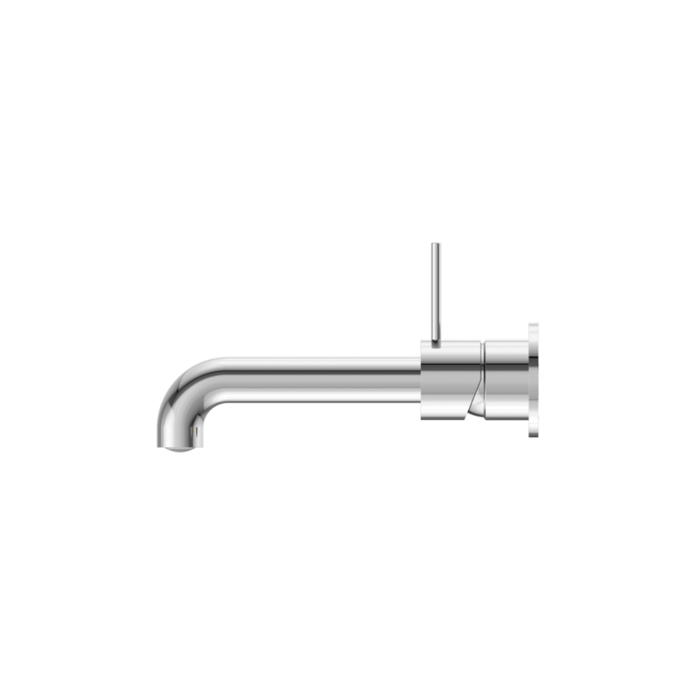 NERO MECCA WALL BASIN/BATH MIXER WITH SEPARATE BACK PLATE HANDLE UP 185MM CHROME