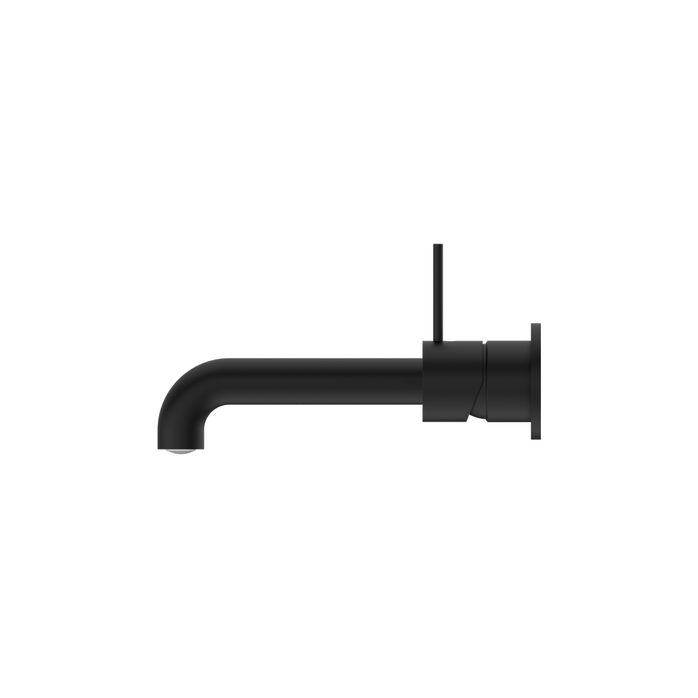 NERO MECCA WALL BASIN/BATH MIXER WITH SEPARATE BACK PLATE HANDLE UP MATTE BLACK (AVAILABLE IN 120MM, 160MM, 185MM, 230MM AND 260MM)
