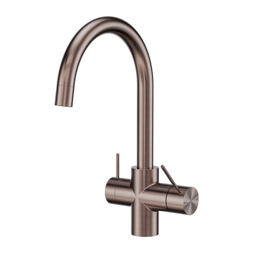 NERO MECCA 3 WAY FILTERED MIXER TAP 350MM BRUSHED BRONZE