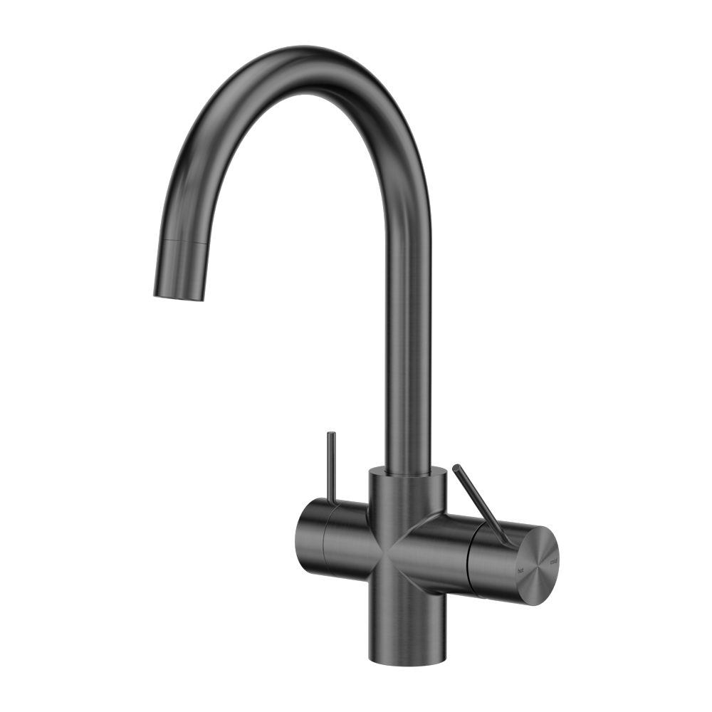 NERO MECCA 3 WAY FILTERED MIXER TAP 350MM GUN METAL