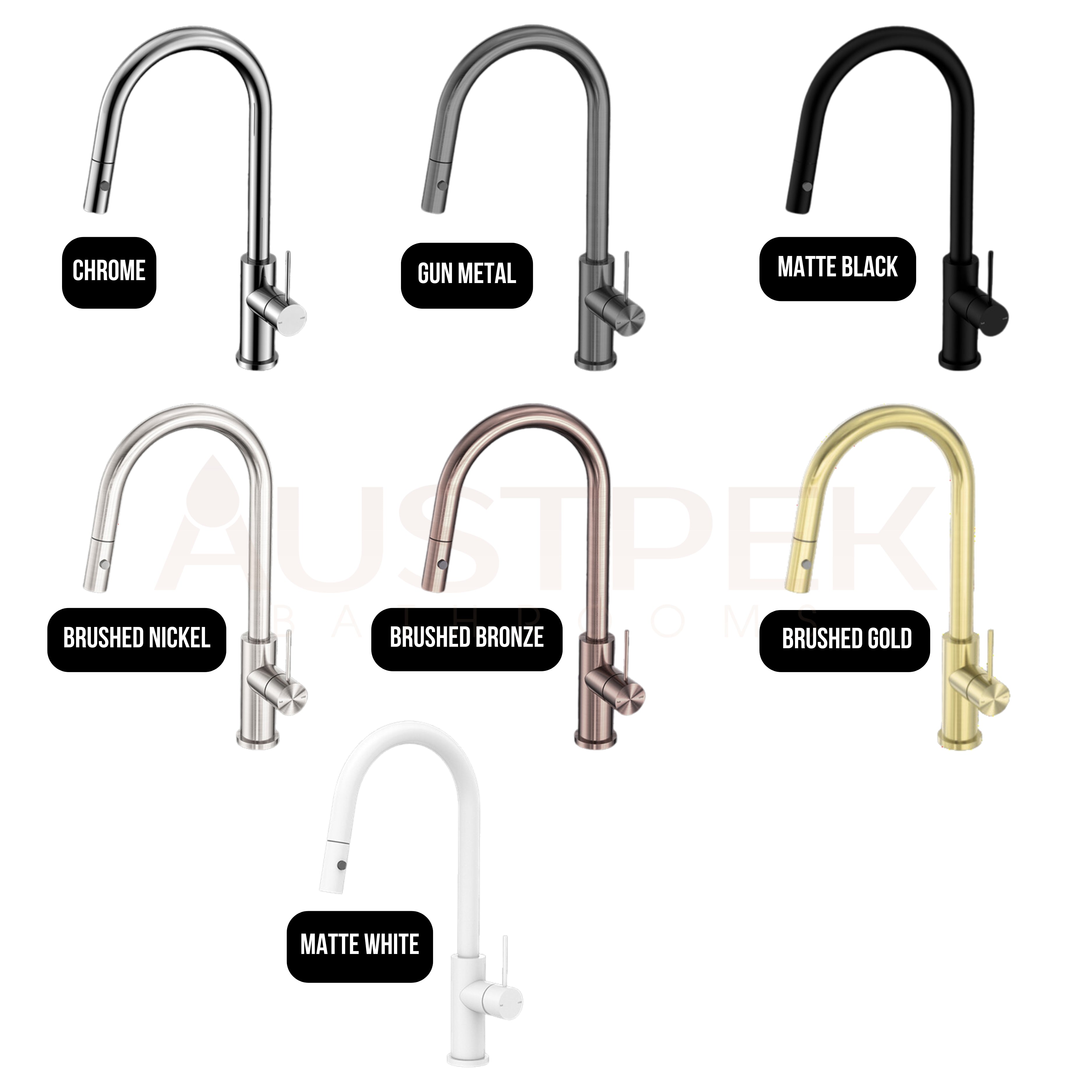 NERO MECCA PULL OUT SINK MIXER WITH VEGIE SPRAY BRUSHED NICKEL