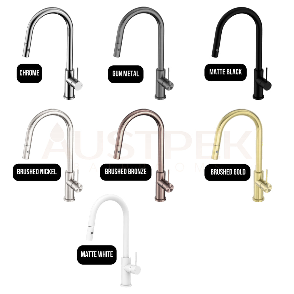 NERO MECCA PULL OUT SINK MIXER WITH VEGIE SPRAY GUN METAL