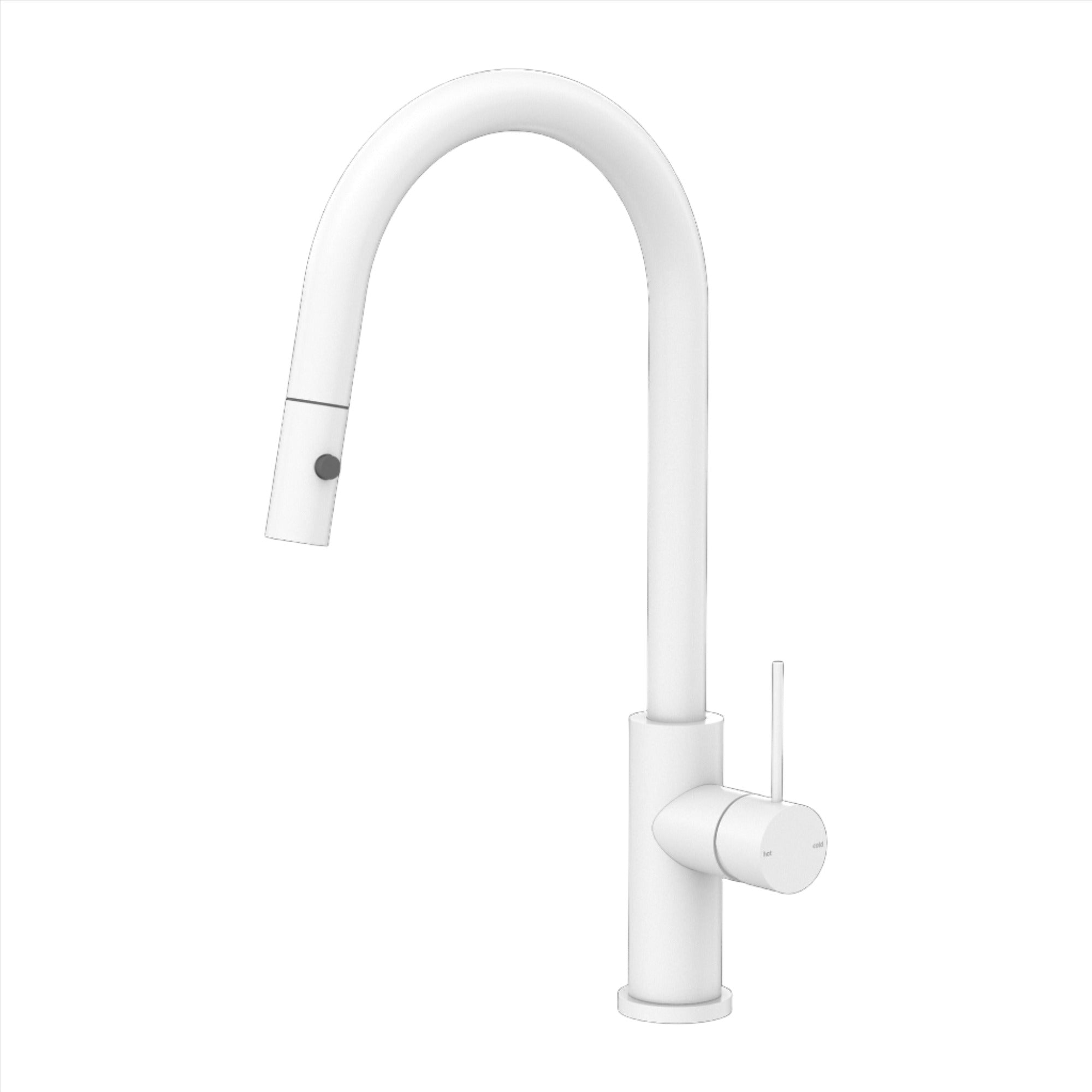 NERO MECCA PULL OUT SINK MIXER WITH VEGIE SPRAY MATTE WHITE