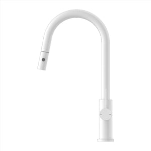 NERO MECCA PULL OUT SINK MIXER WITH VEGIE SPRAY MATTE WHITE