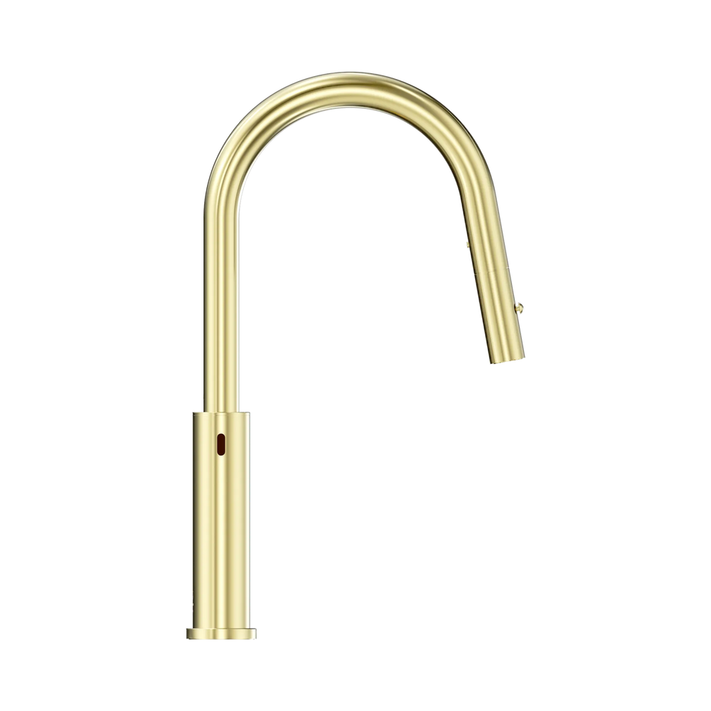 NERO MECCA SMART SENSOR PULL OUT KITCHEN MIXER 438MM BRUSHED GOLD