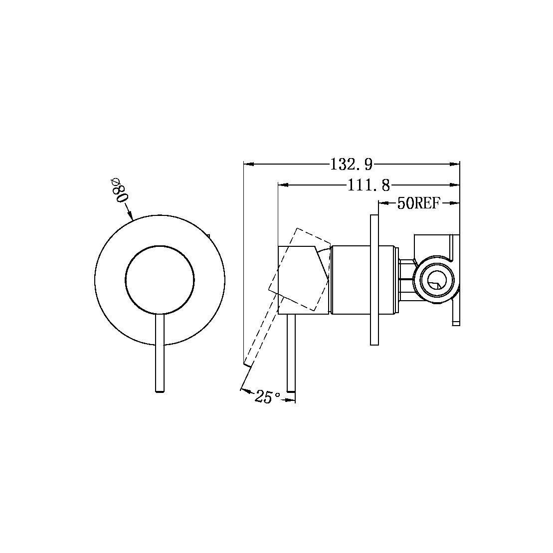 NERO MECCA SHOWER MIXER PLATE CHROME