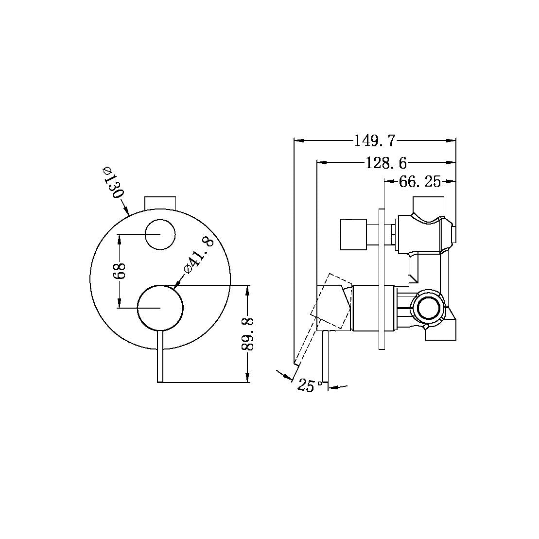 NERO MECCA SHOWER MIXER WITH DIVERTOR BRUSHED NICKEL