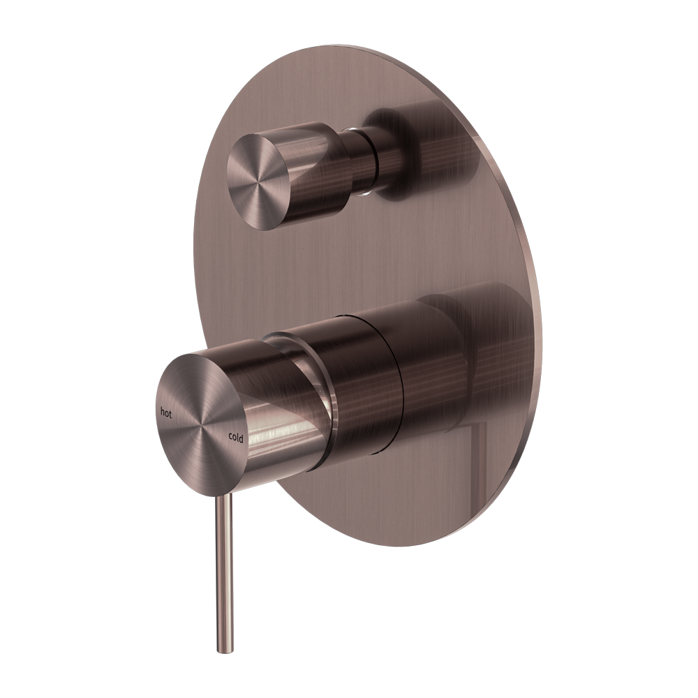 NERO MECCA SHOWER MIXER WITH DIVERTOR 130MM BRUSHED BRONZE