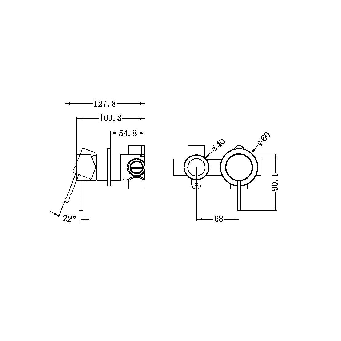 NERO MECCA SHOWER MIXER WITH 2 WAY DIVERTOR CHROME