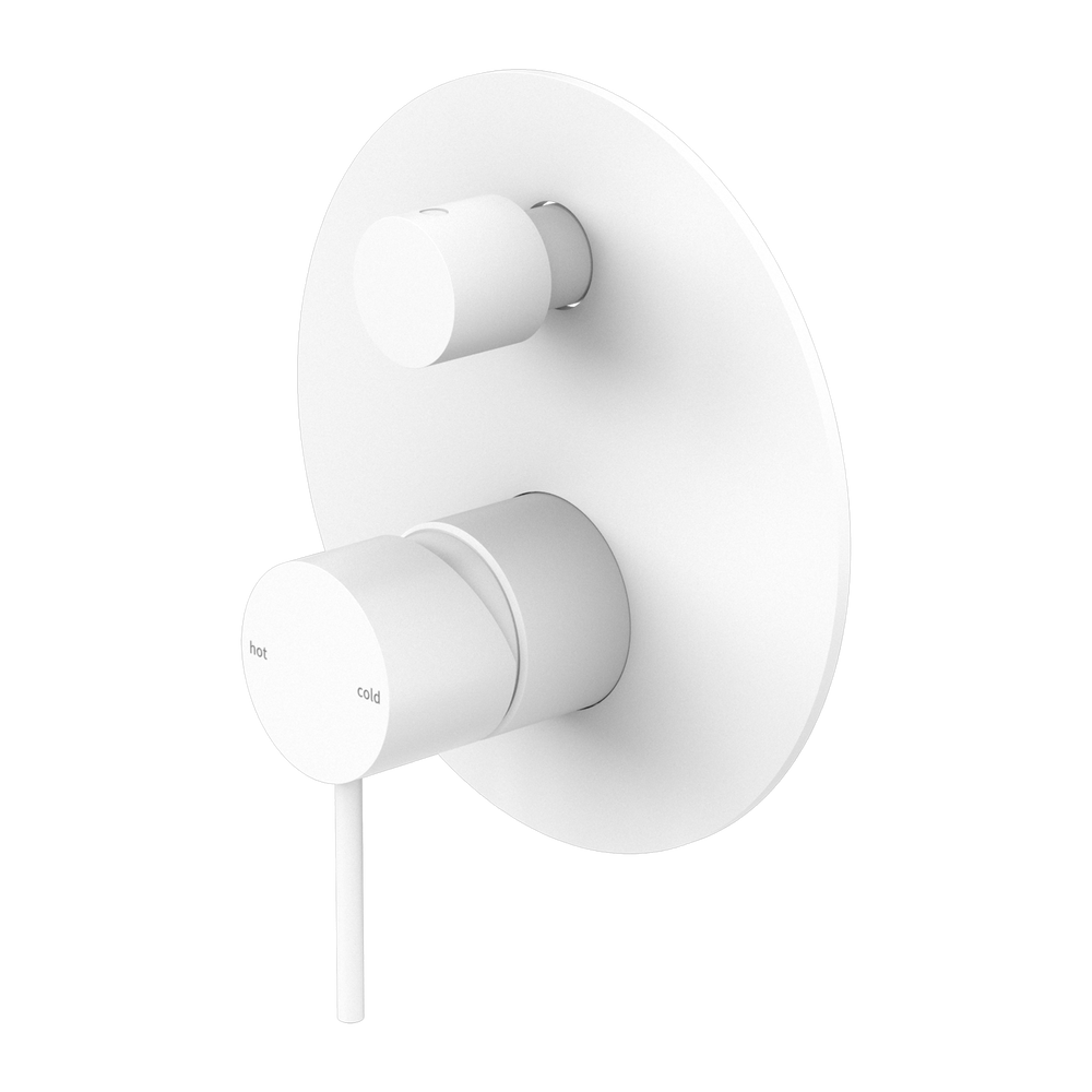NERO MECCA SHOWER MIXER WITH DIVERTER MATTE WHITE