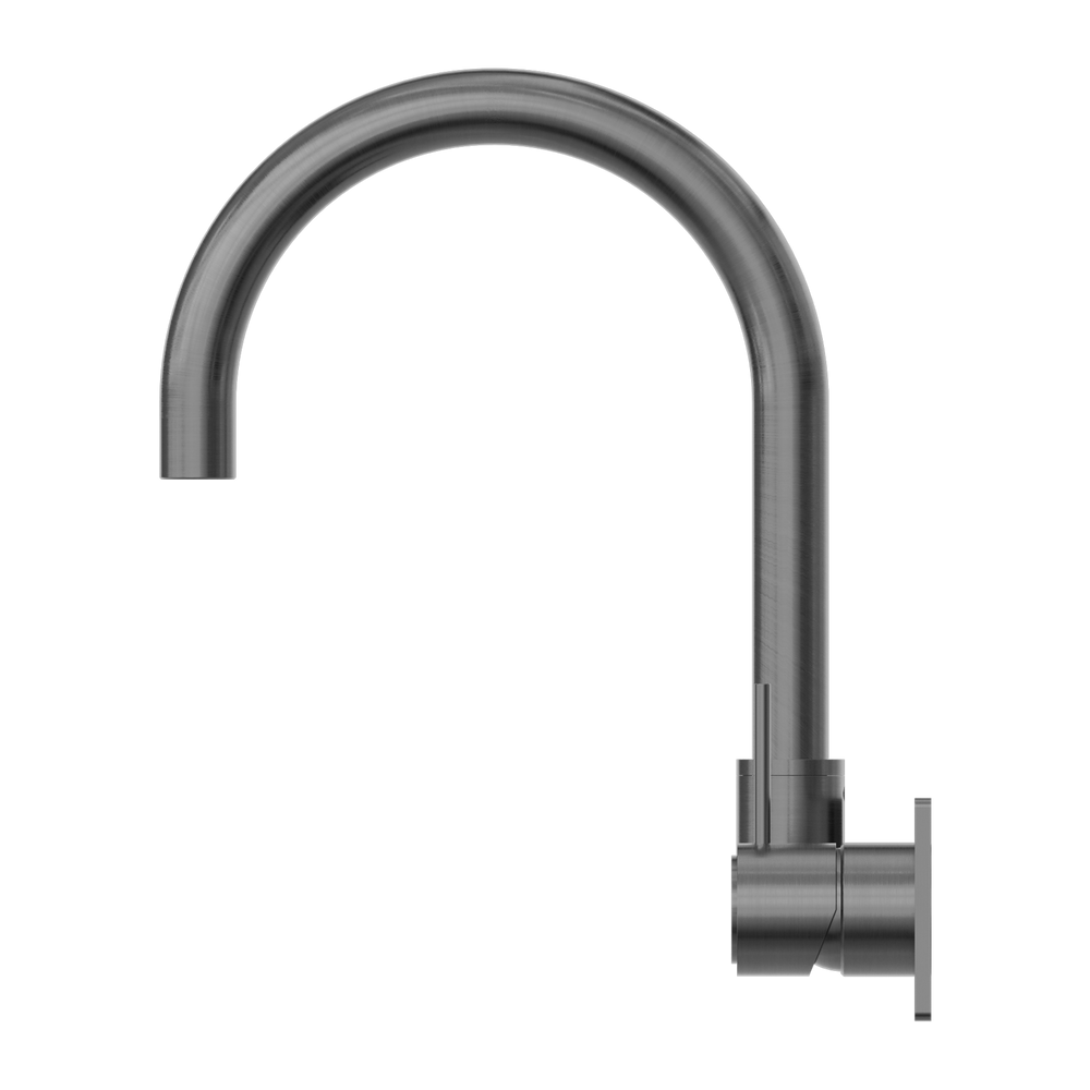 NERO MECCA WALL BASIN/ BATH MIXER SWIVEL SPOUT HANDLE UP GUN METAL