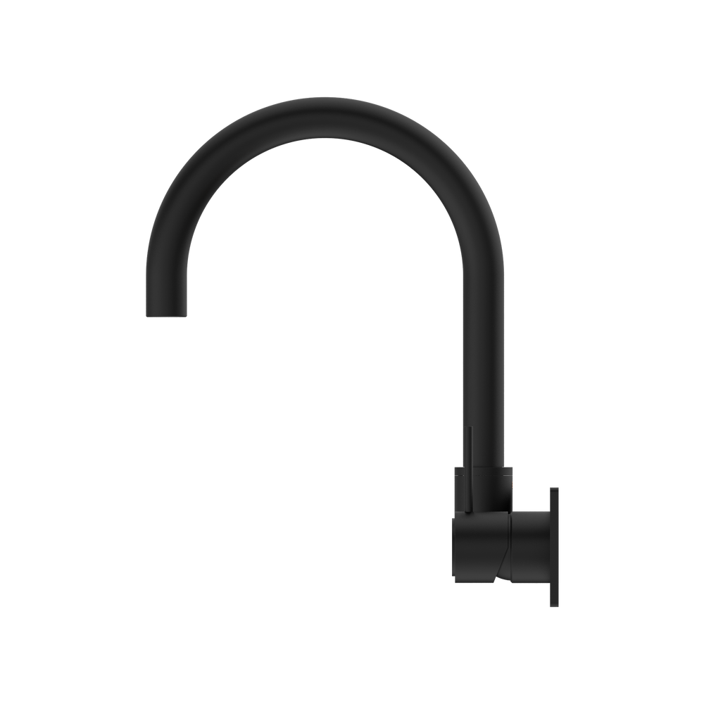 NERO MECCA WALL BASIN/ BATH MIXER SWIVEL SPOUT HANDLE UP MATTE BLACK