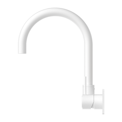 NERO MECCA WALL BASIN/ BATH MIXER SWIVEL SPOUT HANDLE UP MATTE WHITE