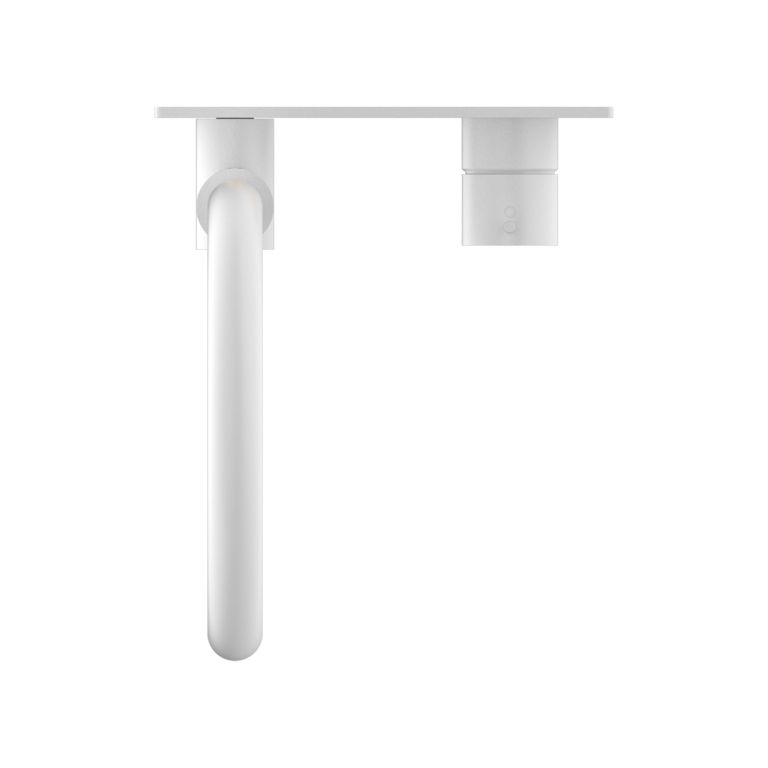 NERO MECCA WALL BASIN/BATH MIXER SWIVEL SPOUT HANDLE UP 264MM MATTE WHITE
