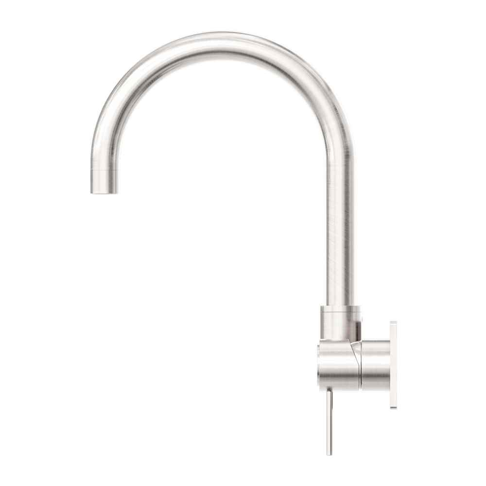 NERO MECCA WALL BASIN/ BATH MIXER SWIVEL SPOUT BRUSHED NICKEL