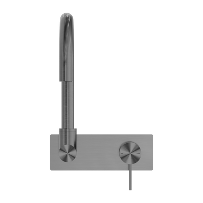 NERO MECCA WALL BASIN/ BATH MIXER SWIVEL SPOUT GUN METAL