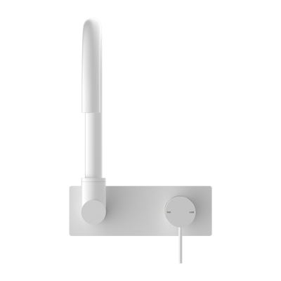 NERO MECCA WALL BASIN / BATH MIXER SWIVEL SPOUT MATTE WHITE