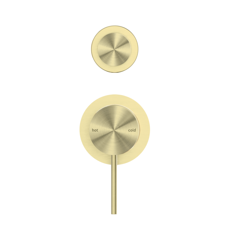 NERO MECCA SHOWER MIXER WITH DIVERTER SEPARATE BACK PLATE BRUSHED GOLD