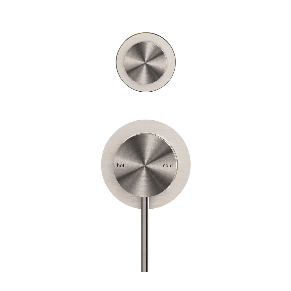 NERO MECCA SHOWER MIXER WITH DIVERTER SEPARATE BACK PLATE BRUSHED NICKEL