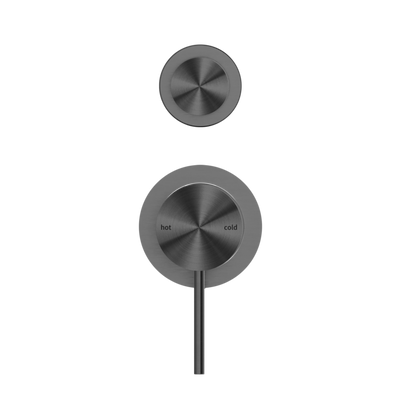 NERO MECCA SHOWER MIXER WITH DIVERTER SEPARATE BACK PLATE GUN METAL