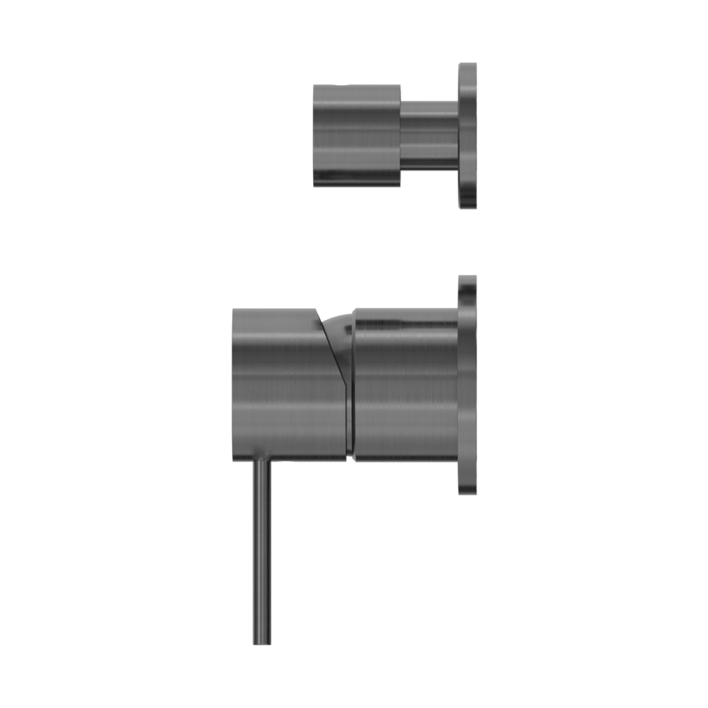NERO MECCA SHOWER MIXER WITH DIVERTER SEPARATE BACK PLATE GUN METAL