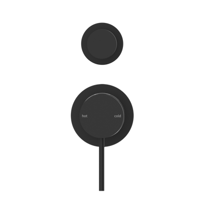 NERO MECCA SHOWER MIXER WITH DIVERTER SEPARATE BACK PLATE MATTE BLACK