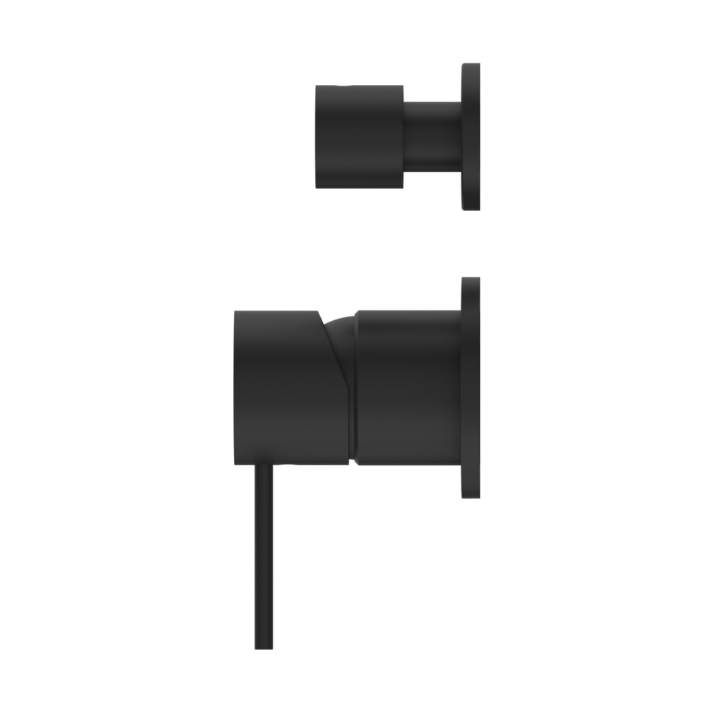 NERO MECCA SHOWER MIXER WITH DIVERTER SEPARATE BACK PLATE MATTE BLACK