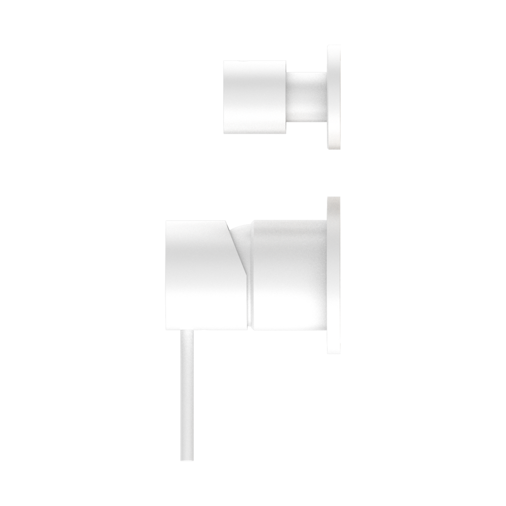 NERO MECCA SHOWER MIXER WITH DIVERTER SEPARATE BACK PLATE MATTE WHITE