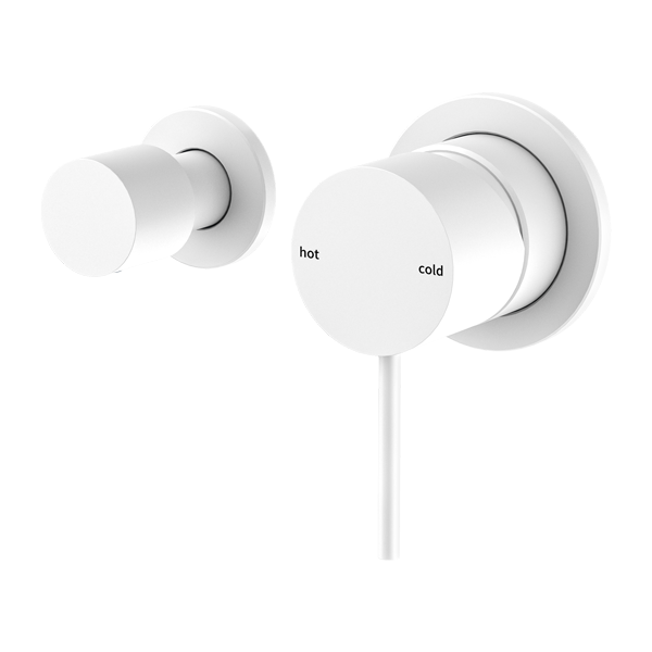 NERO MECCA SHOWER MIXER WITH HORIZONTAL 2 WAY DIVERTOR 128MM MATTE WHITE