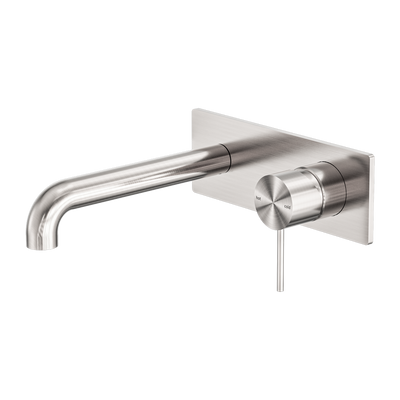 NERO MECCA WALL BASIN/ BATH MIXER BRUSHED NICKEL (AVAILABLE IN 120MM,160MM,185MM, 230MM AND 260MM)