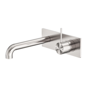 NERO MECCA WALL BASIN/ BATH MIXER HANDLE UP BRUSHED NICKEL (AVAILABLE IN 120MM,160MM, 185MM, 230MM AND 260MM)
