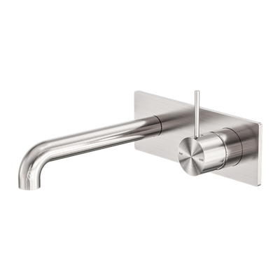 NERO MECCA WALL BASIN/ BATH MIXER HANDLE UP BRUSHED NICKEL (AVAILABLE IN 120MM,160MM, 185MM, 230MM AND 260MM)
