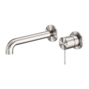 NERO MECCA WALL BASIN/BATH MIXER WITH SEPARATE BACK PLATE BRUSHED NICKEL (AVAILABLE IN 120MM,160MM,185MM, 230MM AND 260MM)