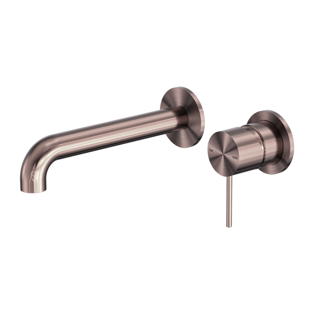 NERO MECCA WALL BASIN/BATH MIXER WITH SEPARATE BACK PLATE BRUSHED BRONZE (AVAILABLE IN 120MM,160MM,185MM, 230MM AND 260MM)