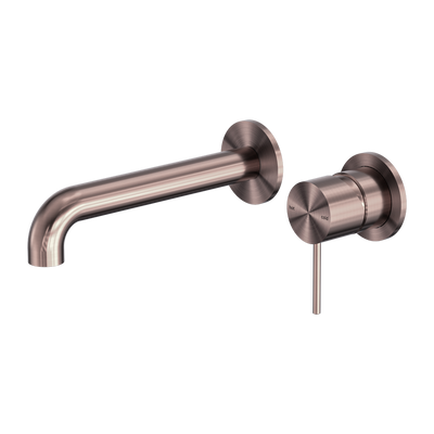 NERO MECCA WALL BASIN/BATH MIXER WITH SEPARATE BACK PLATE BRUSHED BRONZE (AVAILABLE IN 120MM,160MM,185MM, 230MM AND 260MM)
