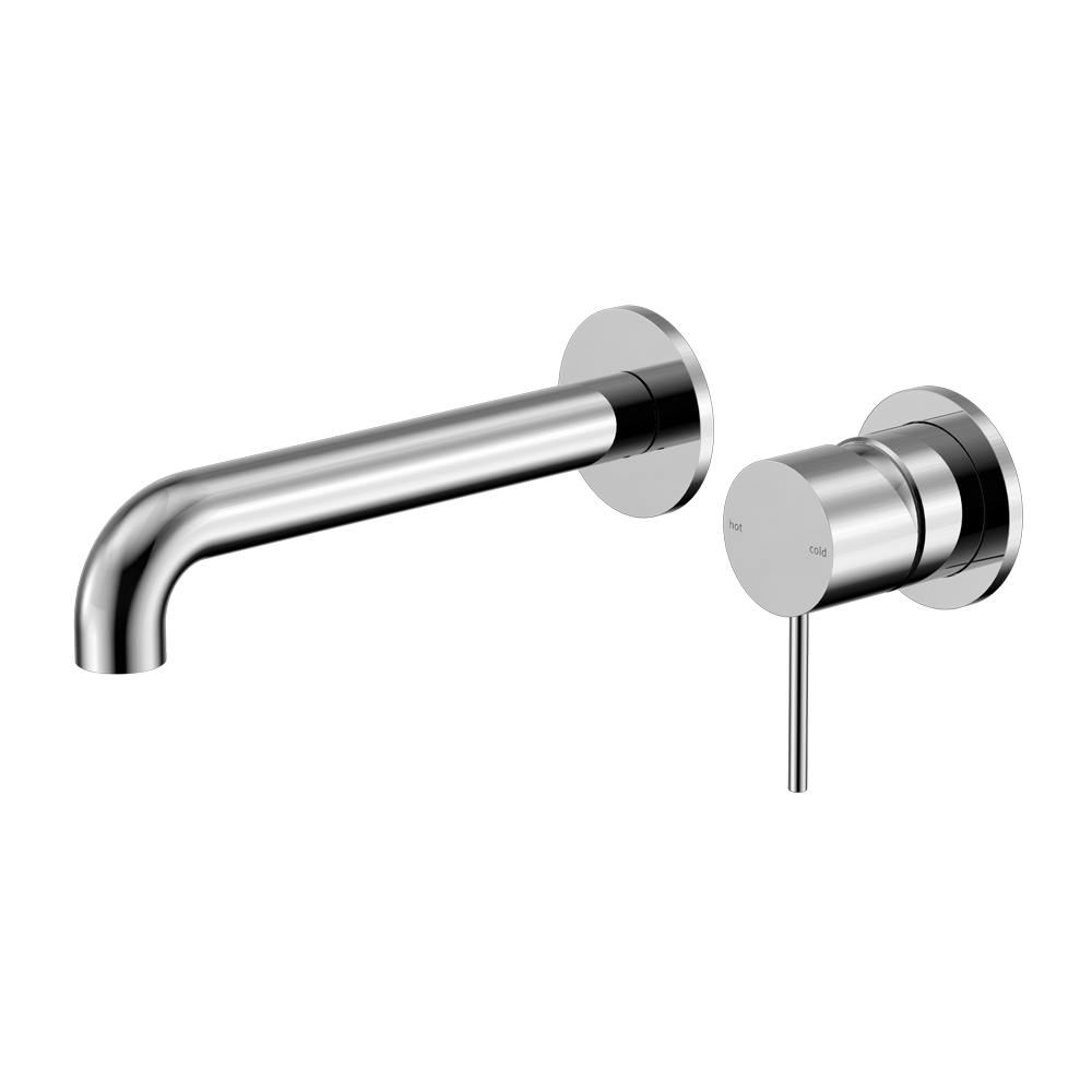 NERO MECCA WALL BASIN/BATH MIXER WITH SEPARATE BACK PLATE CHROME (AVAILABLE IN 120MM,160MM,185MM, 230MM AND 260MM)