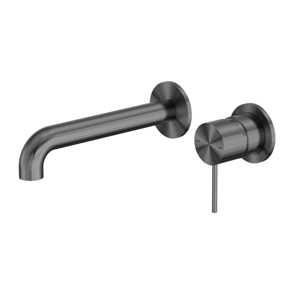 NERO MECCA WALL BASIN/BATH MIXER WITH SEPARATE BACK PLATE GUN METAL (AVAILABLE IN 120MM,160MM,185MM, 230MM AND 260MM)