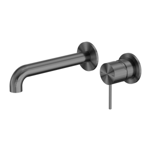 NERO MECCA WALL BASIN/BATH MIXER WITH SEPARATE BACK PLATE GUN METAL (AVAILABLE IN 120MM,160MM,185MM, 230MM AND 260MM)