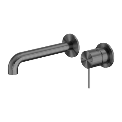 NERO MECCA WALL BASIN/BATH MIXER WITH SEPARATE BACK PLATE GUN METAL (AVAILABLE IN 120MM,160MM,185MM, 230MM AND 260MM)