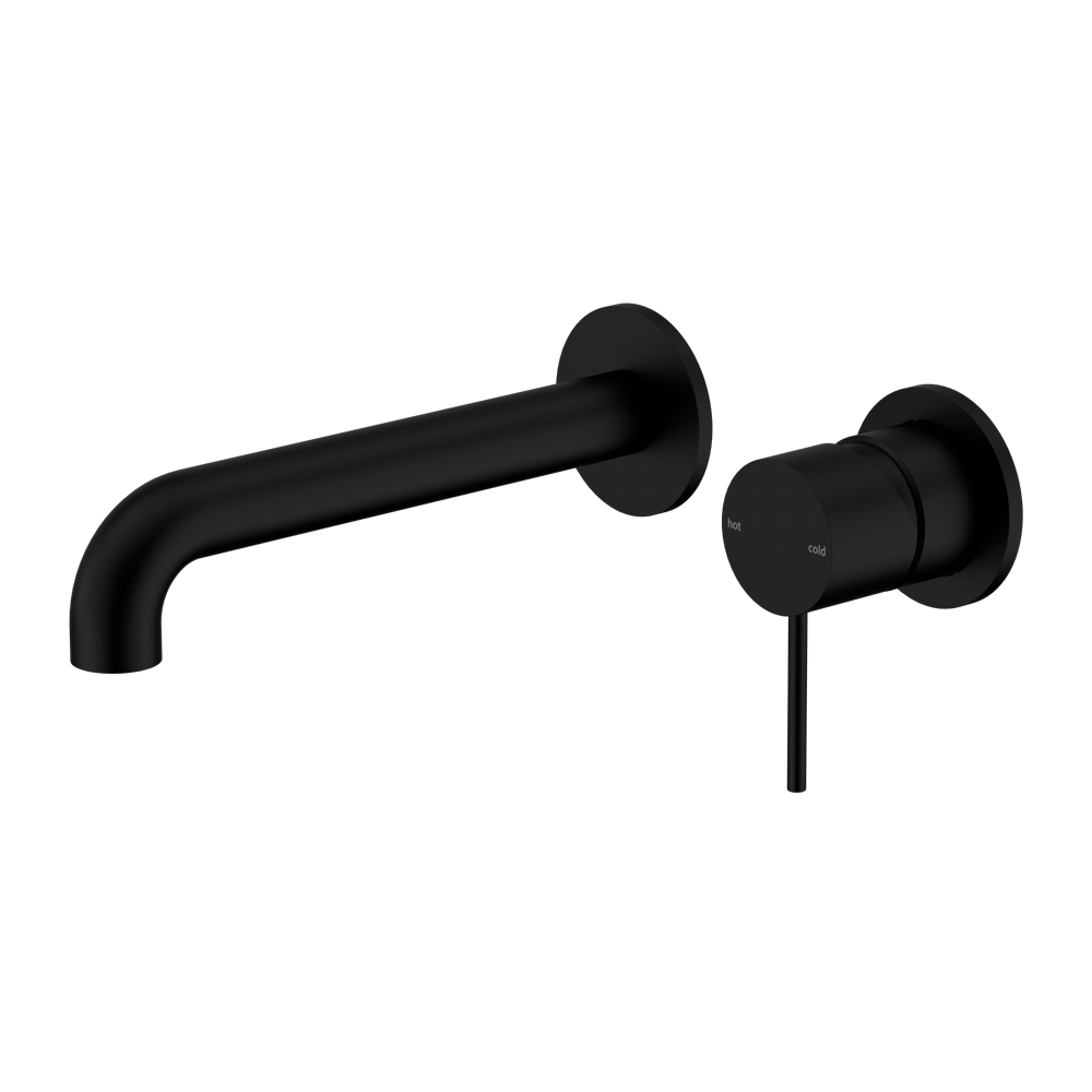 NERO MECCA WALL BASIN/BATH MIXER WITH SEPARATE BACK PLATE MATTE BLACK (AVAILABLE IN 120MM,160MM,185MM, 230MM AND 260MM)