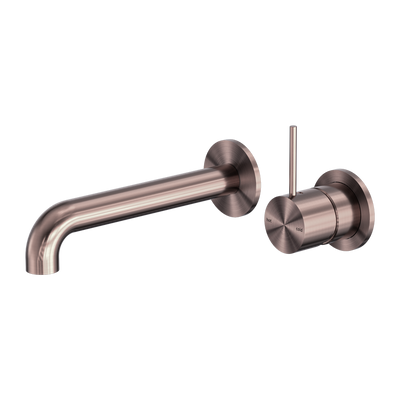 NERO MECCA WALL BASIN/BATH MIXER WITH SEPARATE BACK PLATE HANDLE UP BRUSHED BRONZE (AVAILABLE IN 120MM, 160MM, 185MM, 230MM AND 260MM)