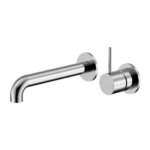 NERO MECCA WALL BASIN/BATH MIXER WITH SEPARATE BACK PLATE HANDLE UP CHROME (AVAILABLE IN 120MM, 160MM, 185MM, 230MM AND 260MM)