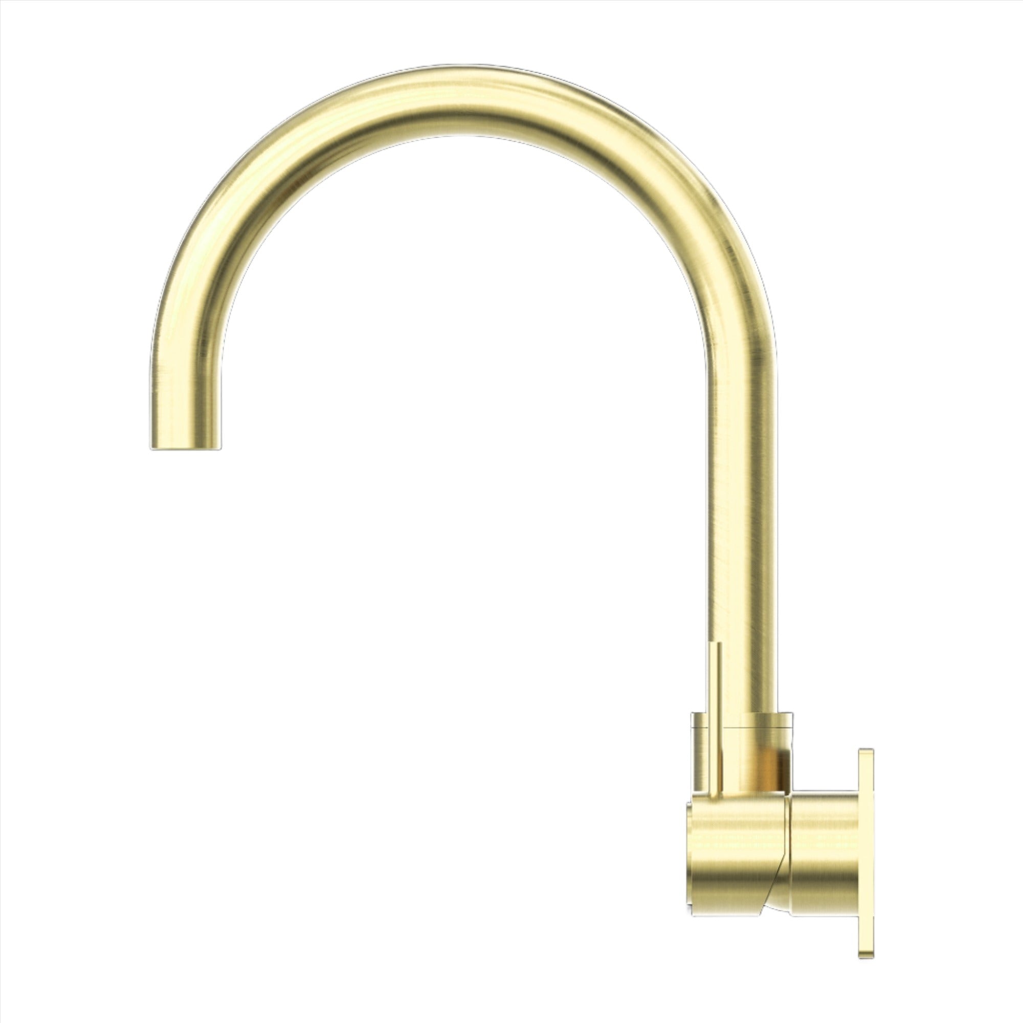 NERO MECCA WALL BASIN/ BATH MIXER SWIVEL SPOUT HANDLE UP BRUSHED GOLD