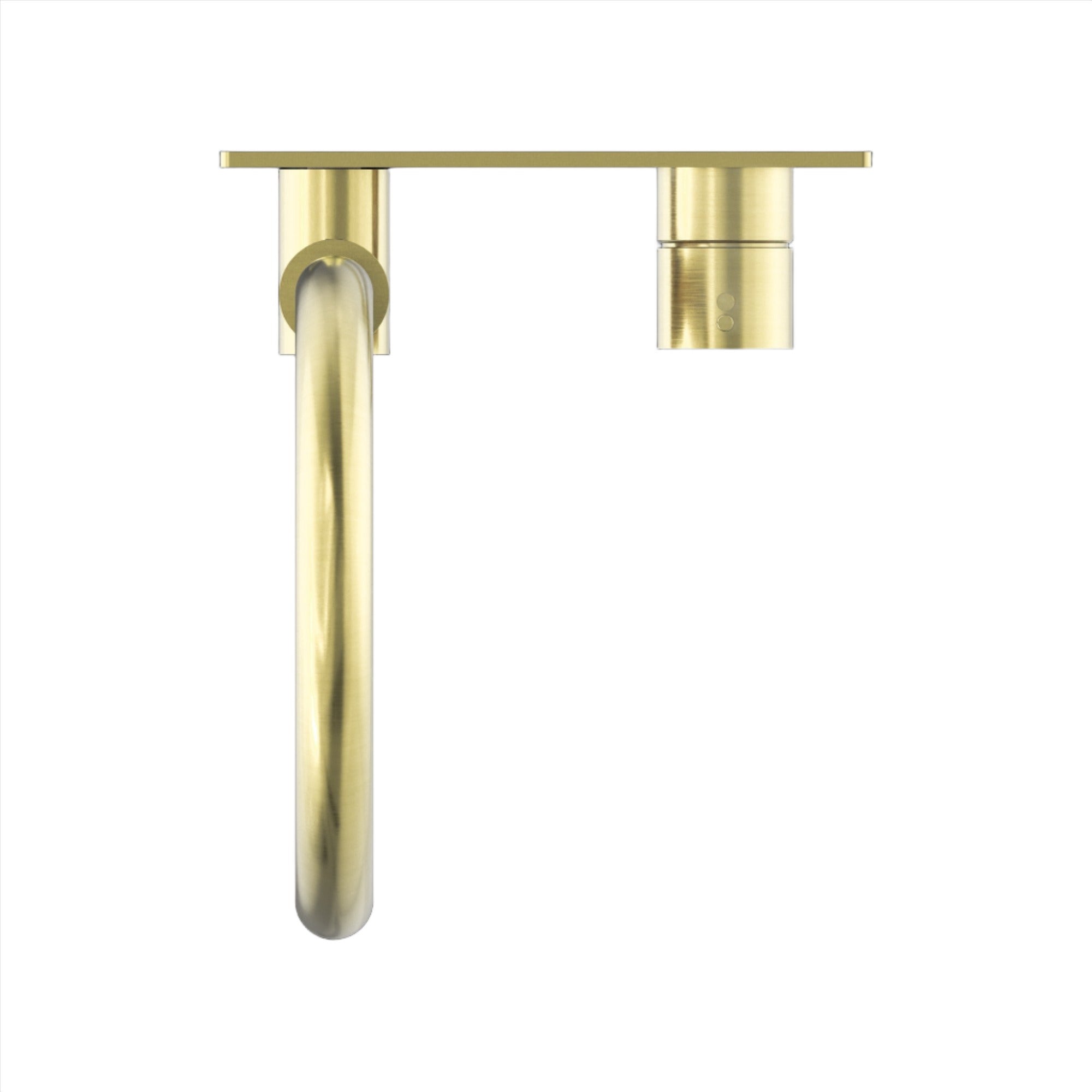 NERO MECCA WALL BASIN/ BATH MIXER SWIVEL SPOUT HANDLE UP BRUSHED GOLD