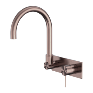 NERO MECCA WALL BASIN/ BATH MIXER SWIVEL SPOUT BRUSHED BRONZE