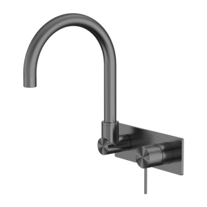NERO MECCA WALL BASIN/ BATH MIXER SWIVEL SPOUT GUN METAL