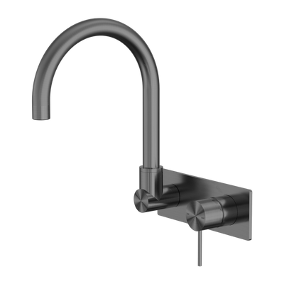 NERO MECCA WALL BASIN/ BATH MIXER SWIVEL SPOUT GUN METAL