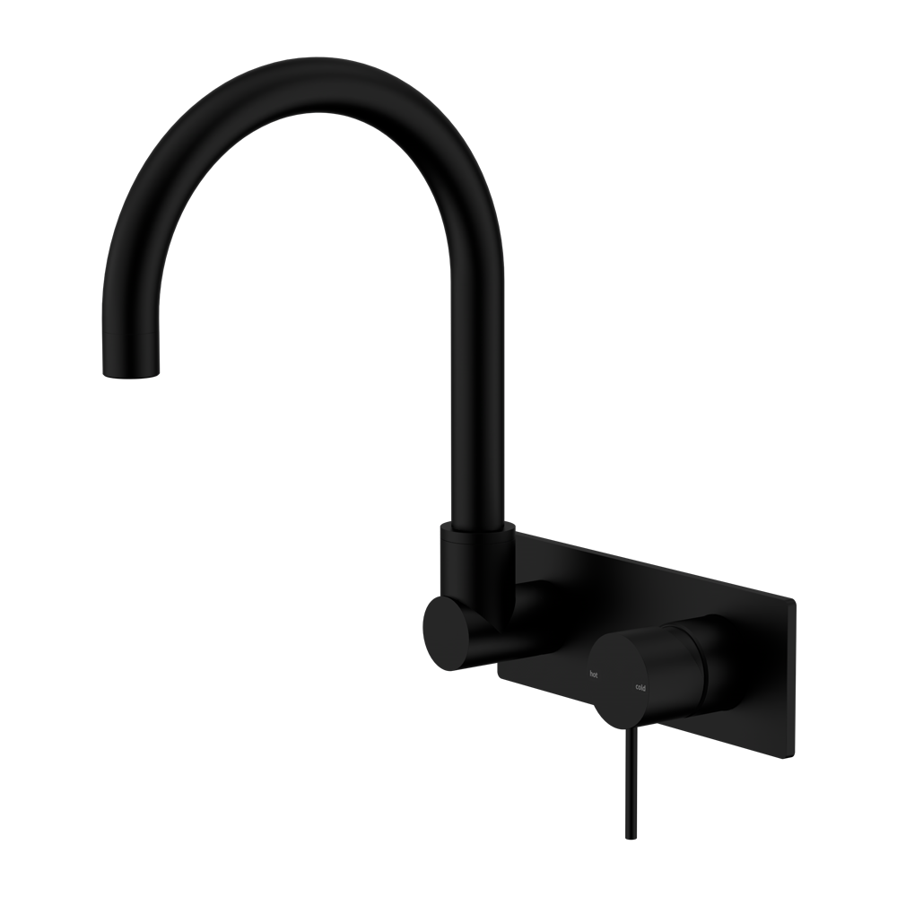 NERO MECCA WALL BASIN/BATH MIXER SWIVEL SPOUT MATTE BLACK