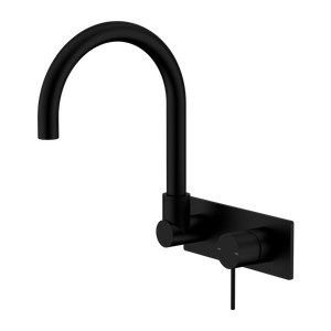 NERO MECCA WALL BASIN/BATH MIXER SWIVEL SPOUT MATTE BLACK