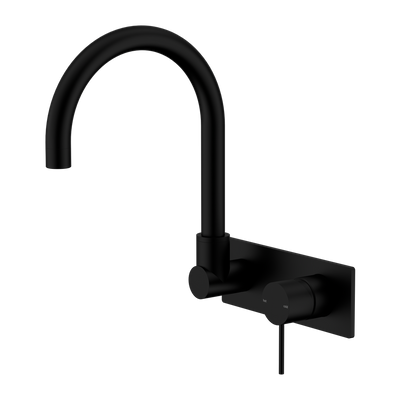 NERO MECCA WALL BASIN/BATH MIXER SWIVEL SPOUT MATTE BLACK